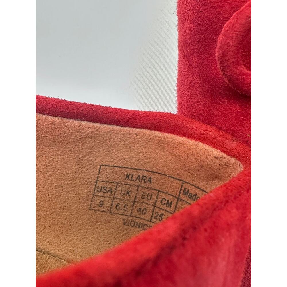 Vionic Klara Women's Size 9 M Casual Red Suede Flats Shoes With Bow - Picture 8 of 9
